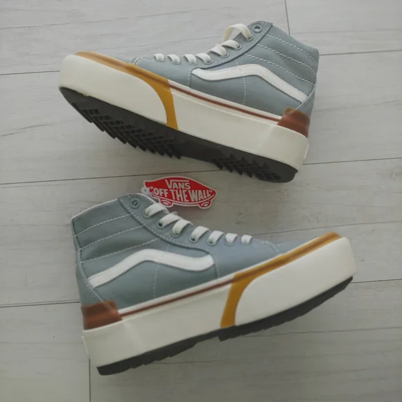 VANS NEW Old Skool Stacked Platform High Tops - Picture 4 of 16